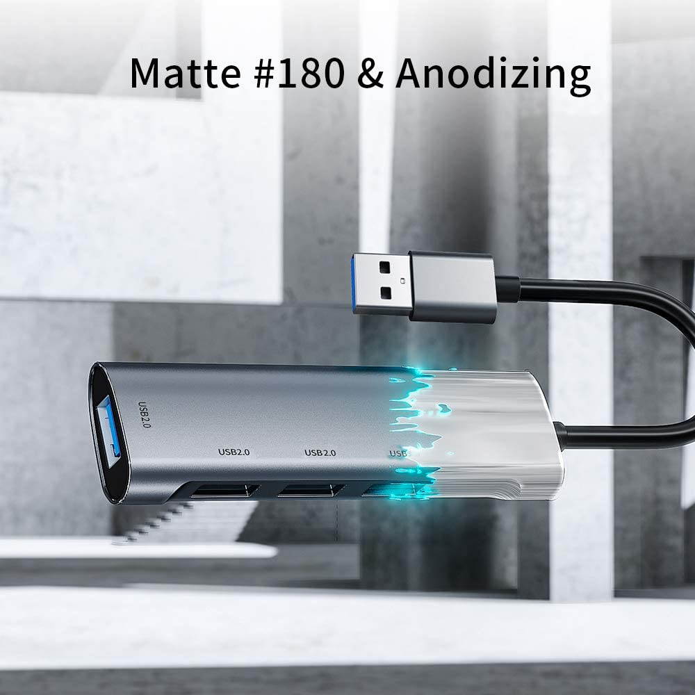 USB Docking Station 3 Port USB 2.0 and 1 Port USB 3.0 Data Hub Splitter for Laptop, PC, Computer, MacBook, Mac Pro, iMac, Surface Pro, XPS,Mobile HDD, Flash Drive Mouse and More, PC, Flash Drive