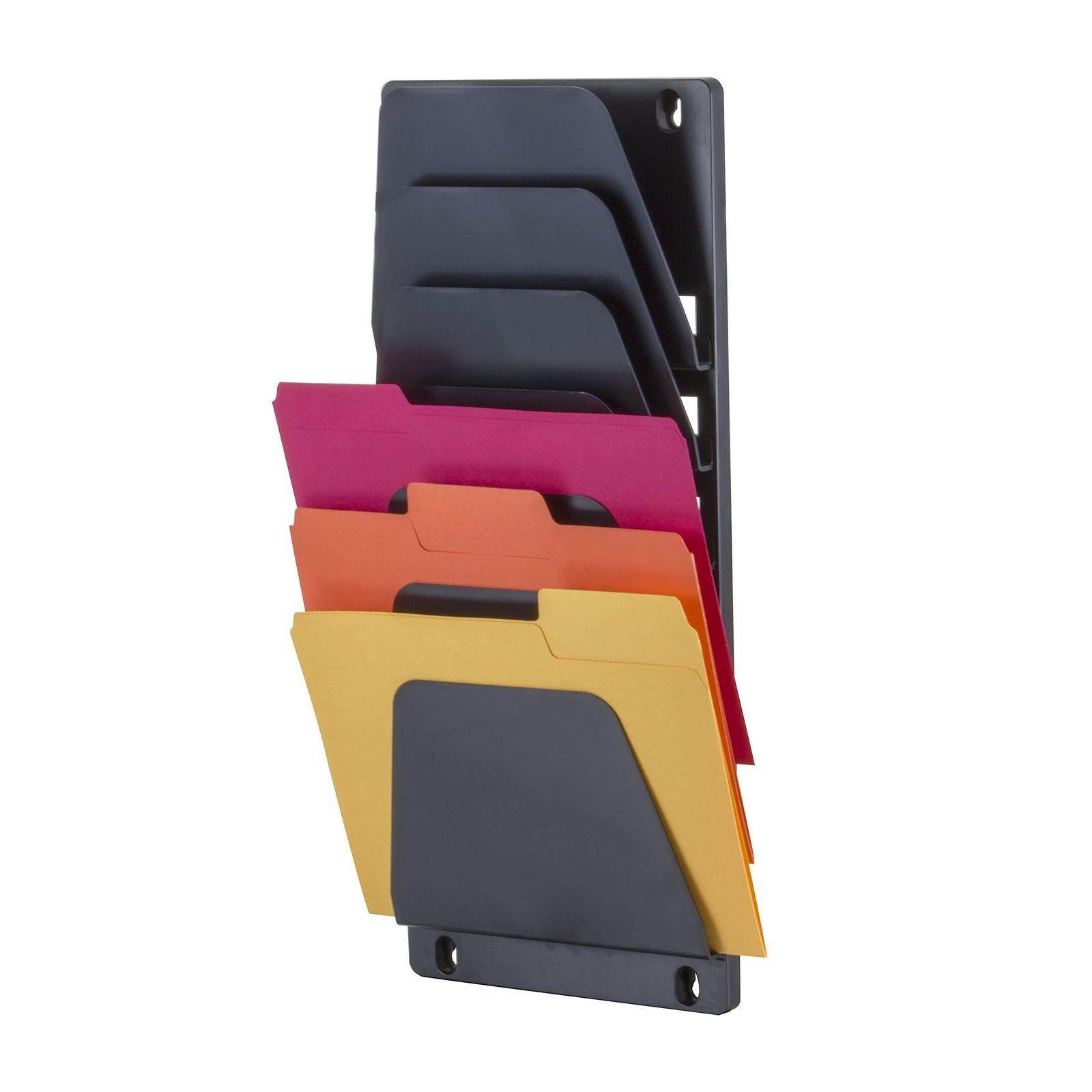 Officemate Wall File Holder, Letter/Legal, 7 Pockets, Black (21505) Pack of 1