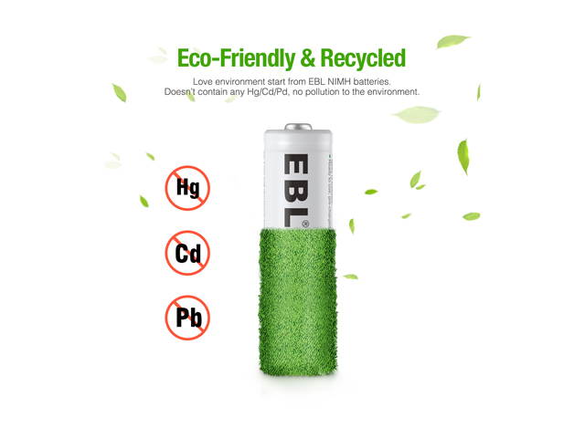 EBL 16 Pack 2300mAh AA Ni-MH Rechargeable Batteries, Battery Case Included