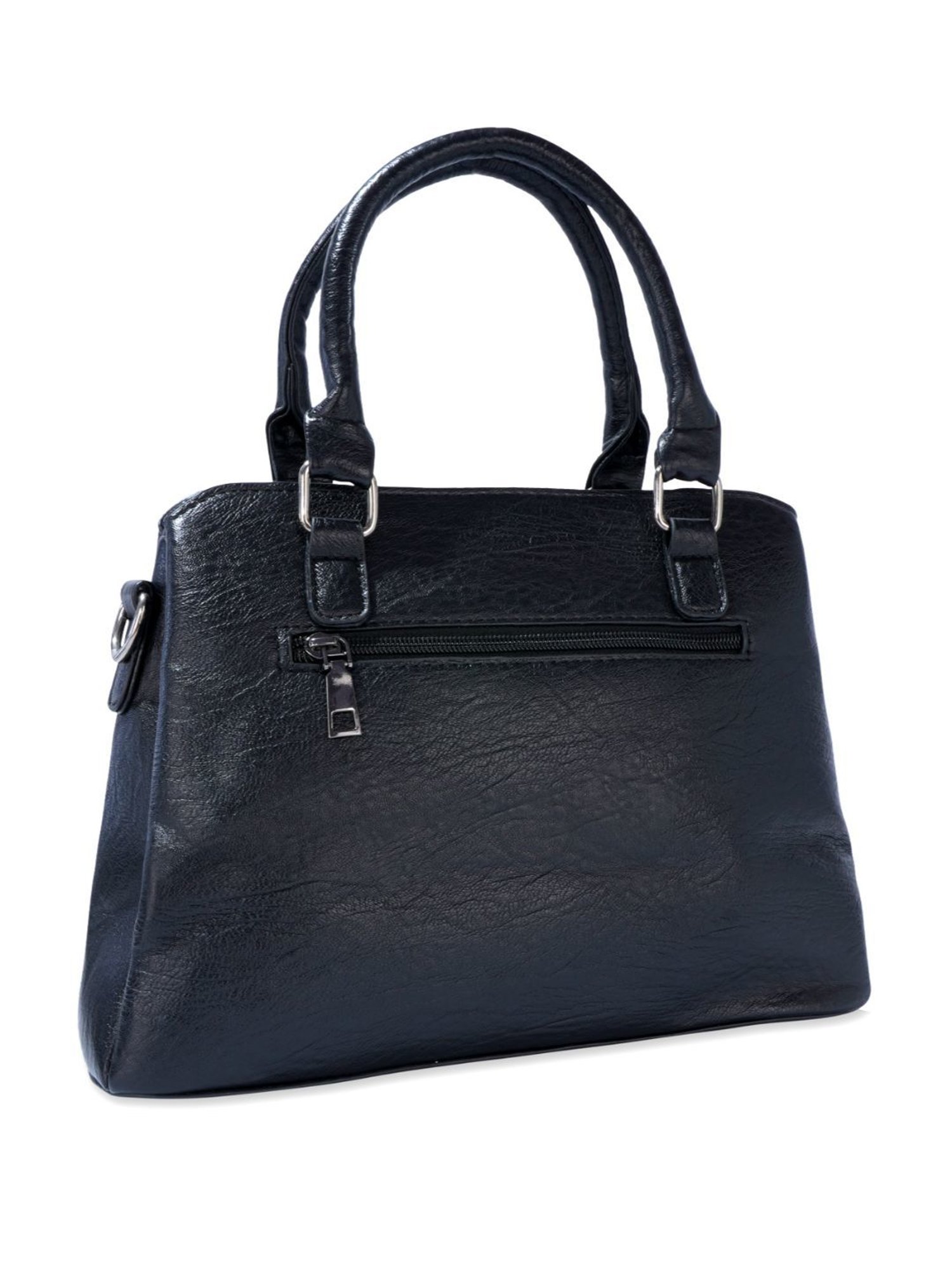 Luvoksi Black Textured Large Satchel Handbag