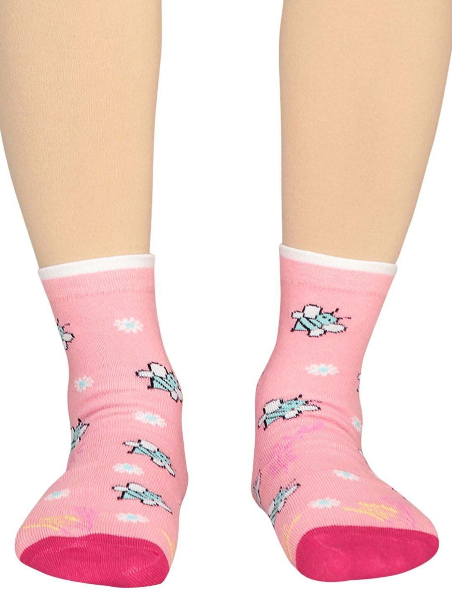 Bodycare Pink Printed Socks - Pack Of 3