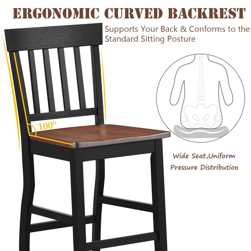 Ladder Barstool Seat Black - Riverstone Furniture Collection