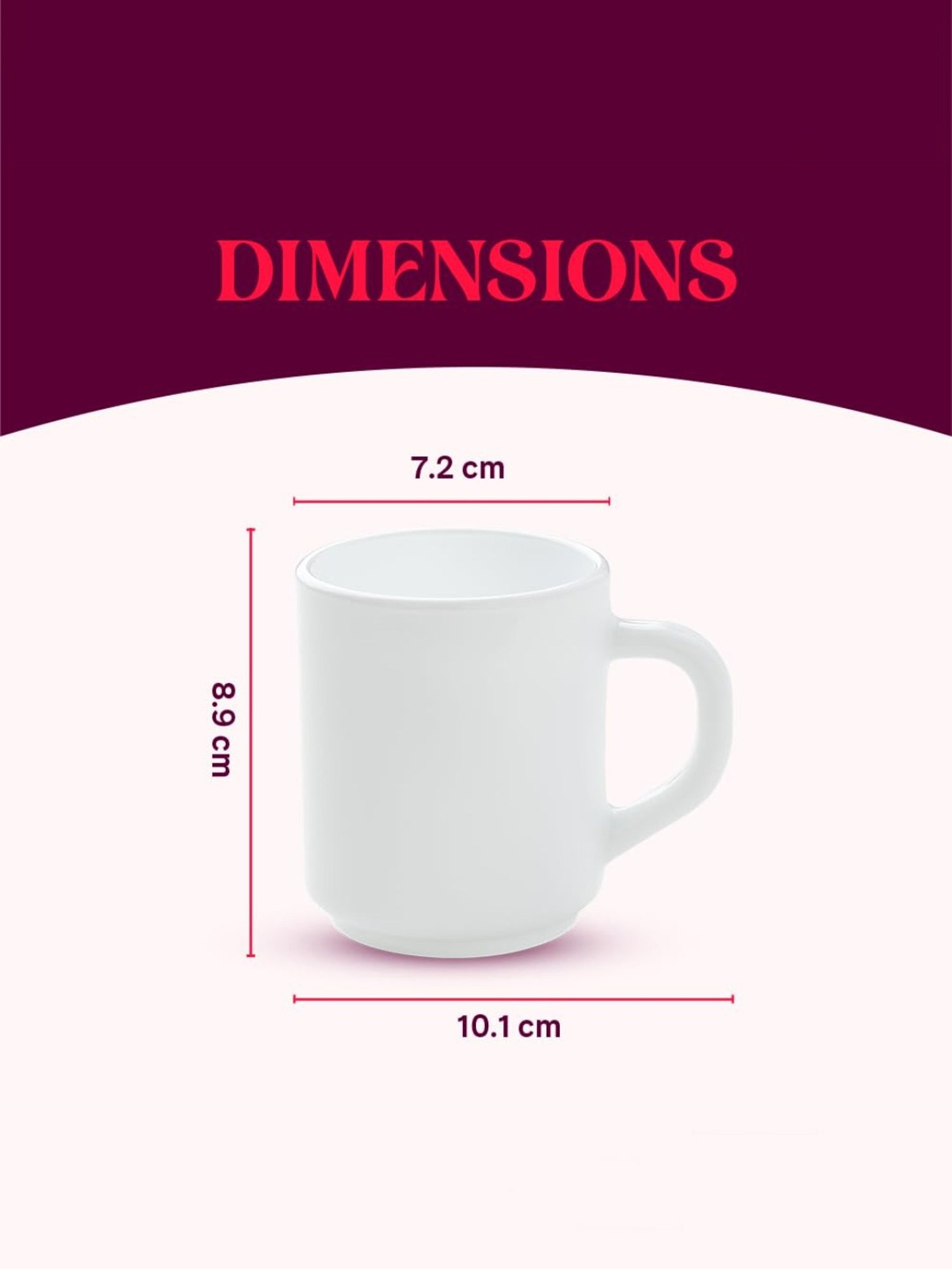 Larah by Borosil Multicolor Ceramic Tea & Coffee Mug - Set fo 6 240ml