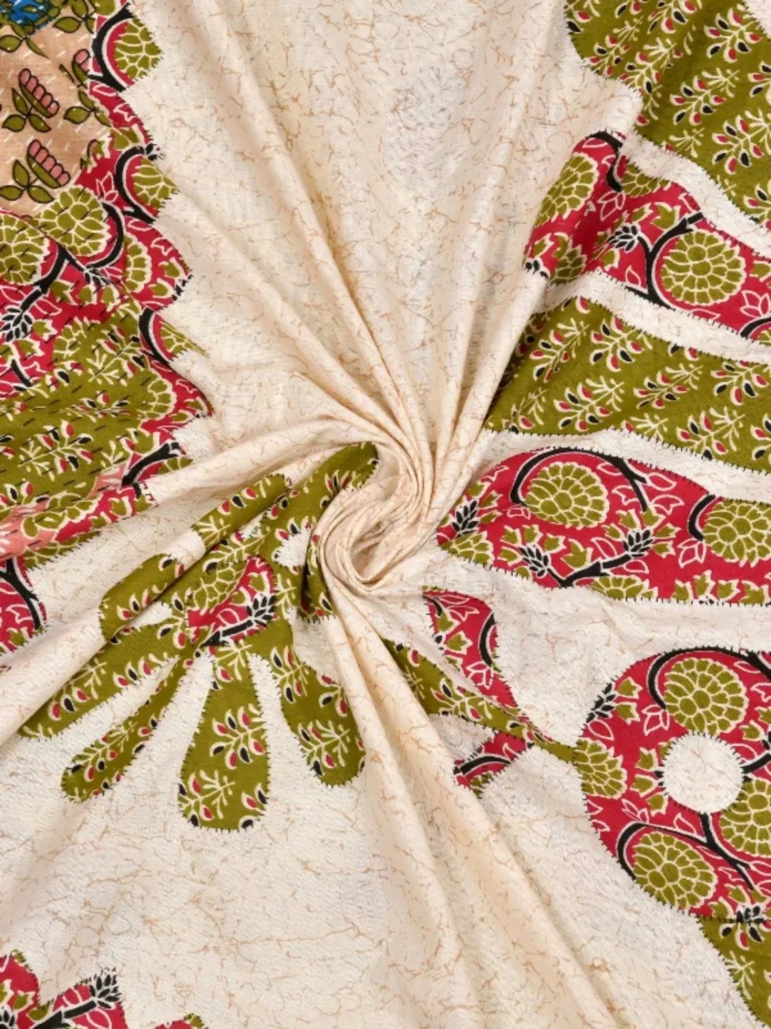 Living Roots Abstract Red 240 TC Cotton Bedsheet with 2 Pillow Covers