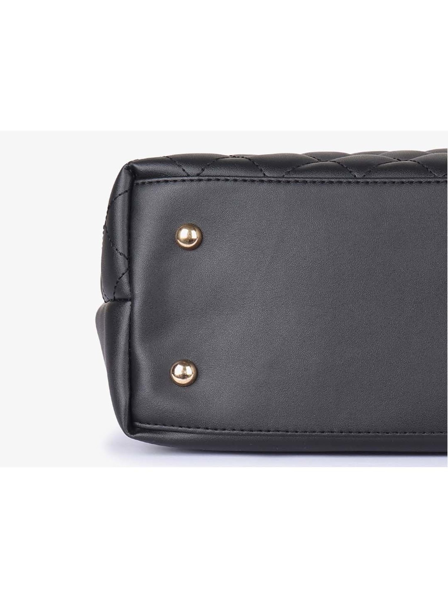 Carlton London Black Quilted Medium Shoulder Handbag