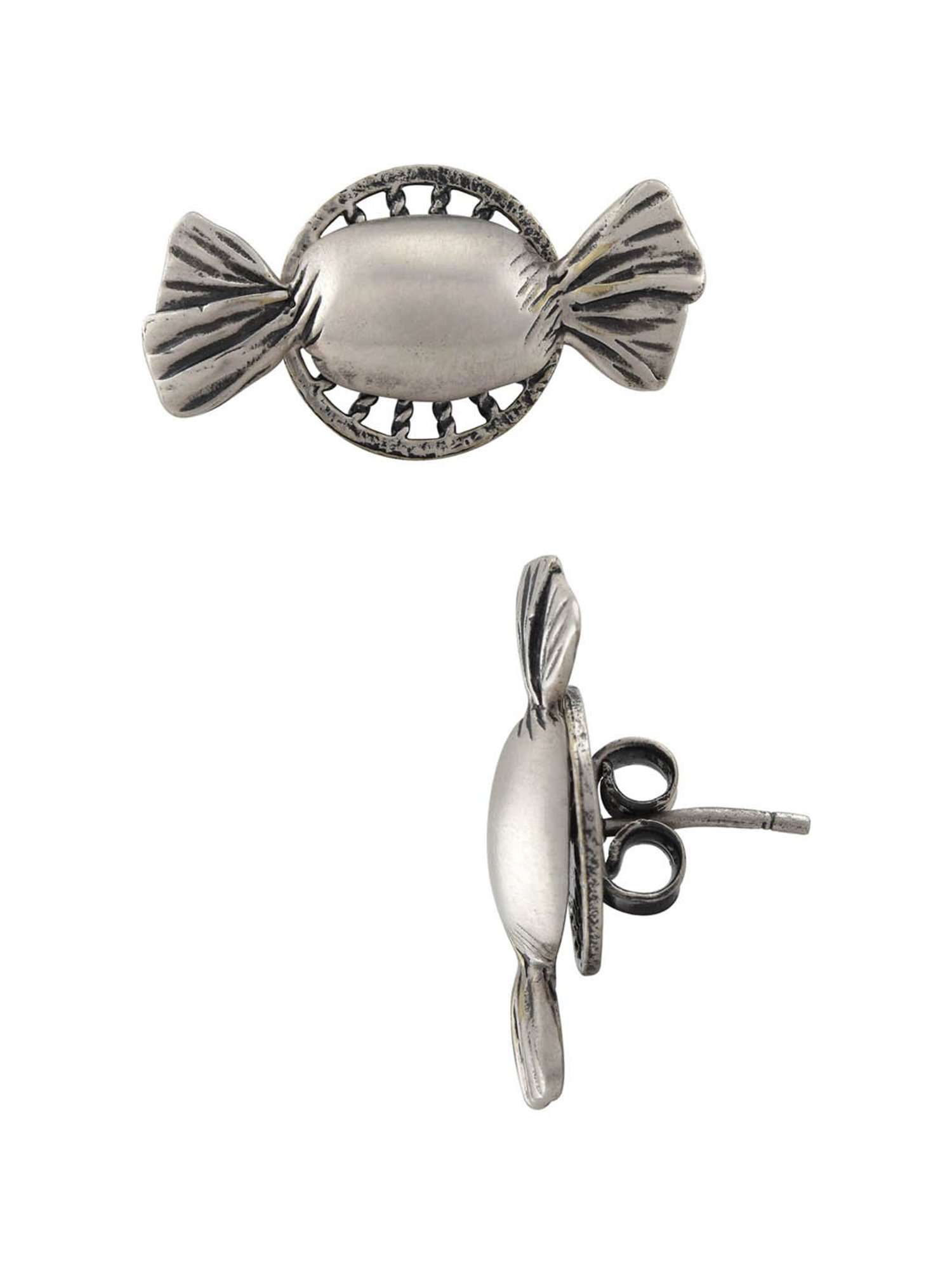 Tribe Amrapali Silver-Plated Toffee Masaba Stud Earrings