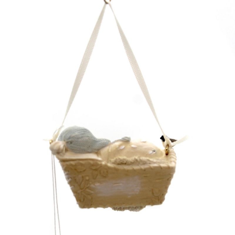 Foundations 1.75" Baby's First Hanging Ornament Christmas Cradle  -  Tree Ornaments