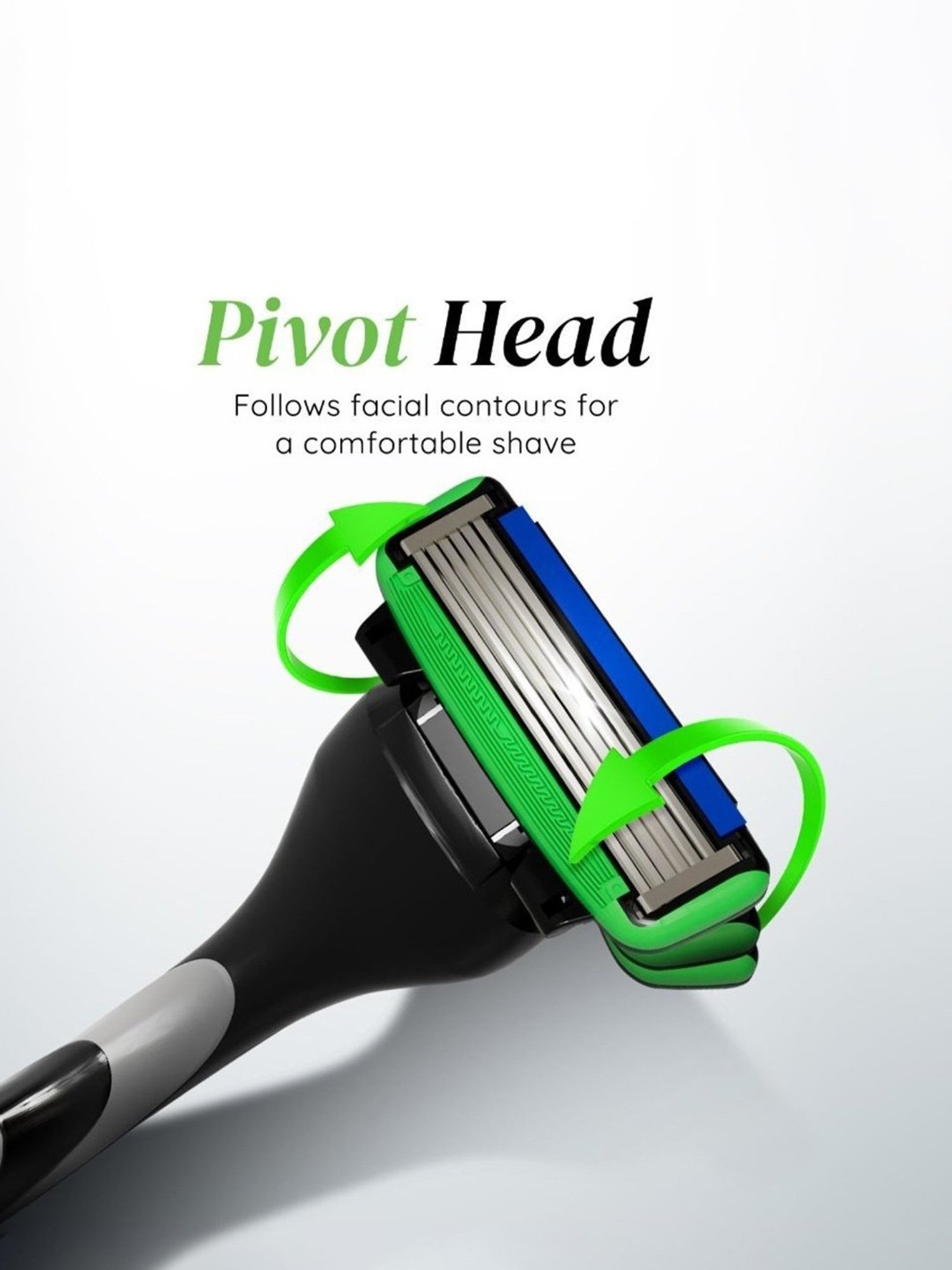 LetsShave Pro 6 Sensitive Shaving Blades - Pack of 4 (Green/Blue)