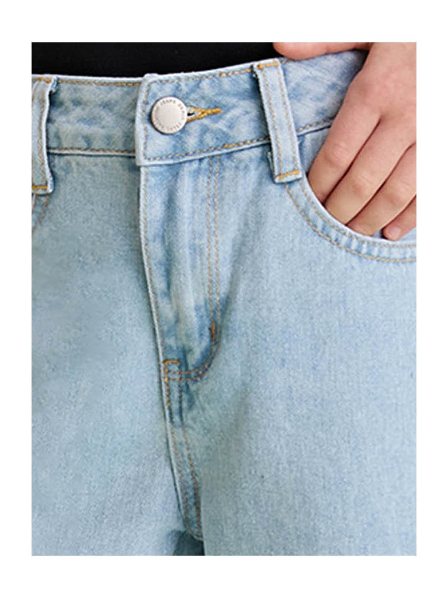 Kotty Girls Blue Solid Jeans