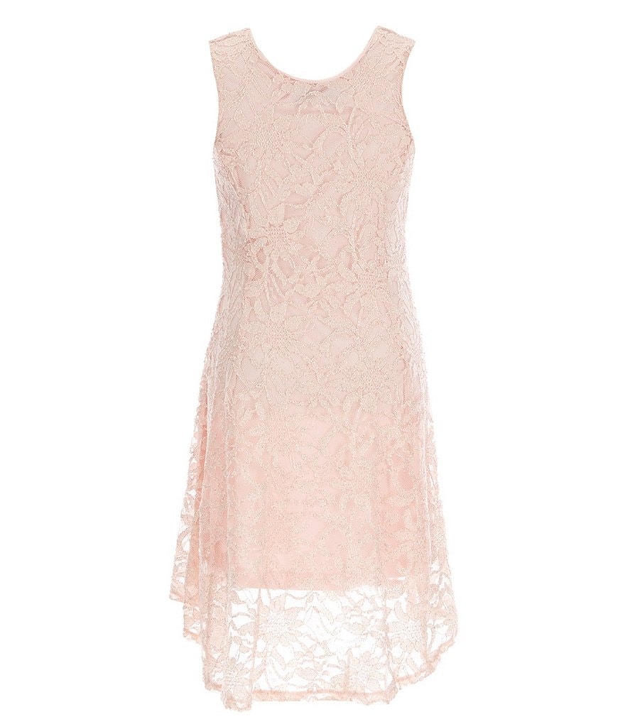 Pippa & Julie Big Girls 7-14 Sleeveless Lace Knit Skater Dress