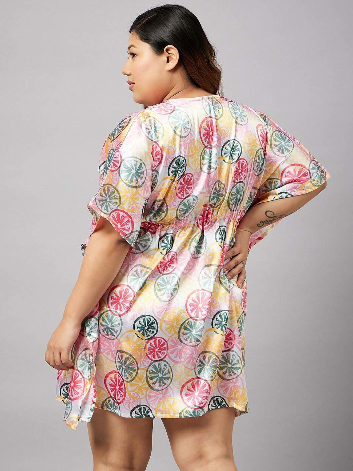 Secrets By ZeroKaata Pink Printed Kaftan