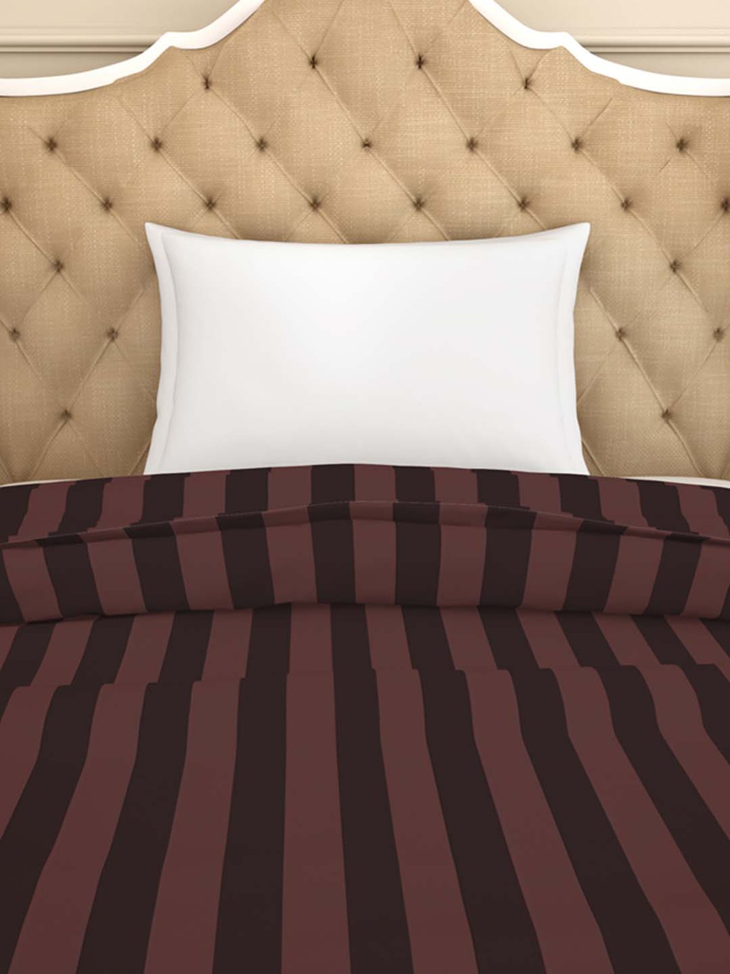 Spaces Skyrise Brown Cotton 210 TC Duvet Cover - Set of 1