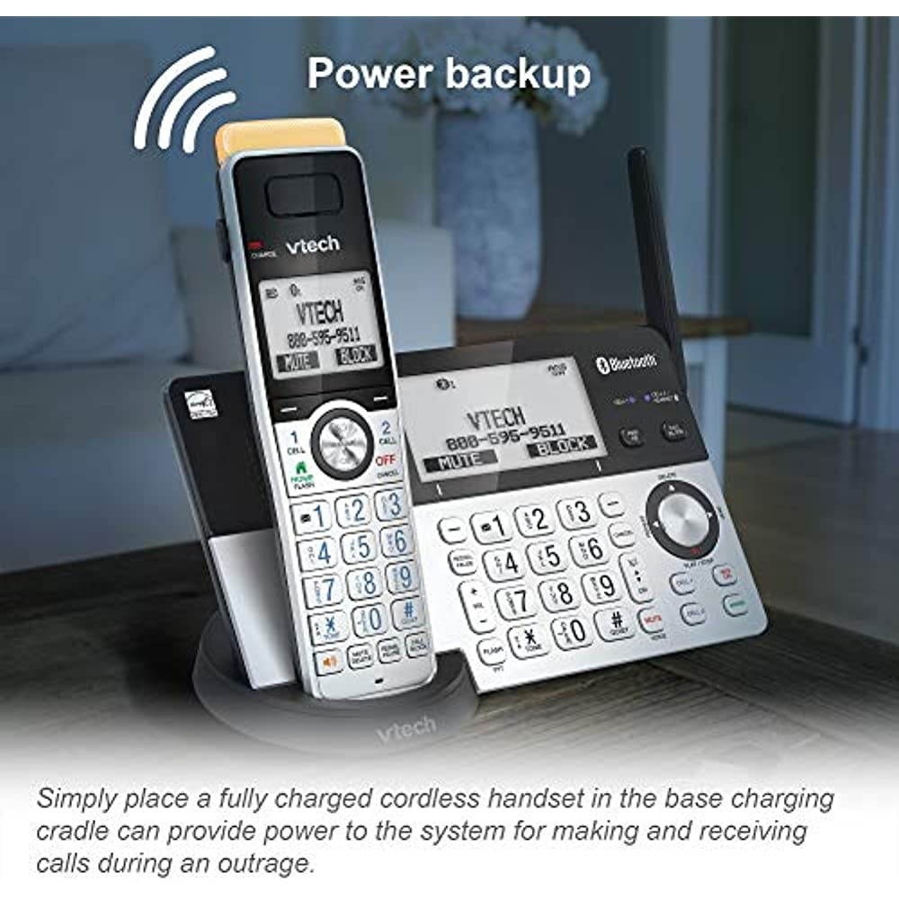 VTech IS8151-5 Super Long Range 5 Handset DECT 6.0 Cordless Phone for Home with Answering Machine, 2300 ft Range, Call Blocking, Bluetooth, Headset Jack, Power Backup, Intercom, Expandable to 12 HS
