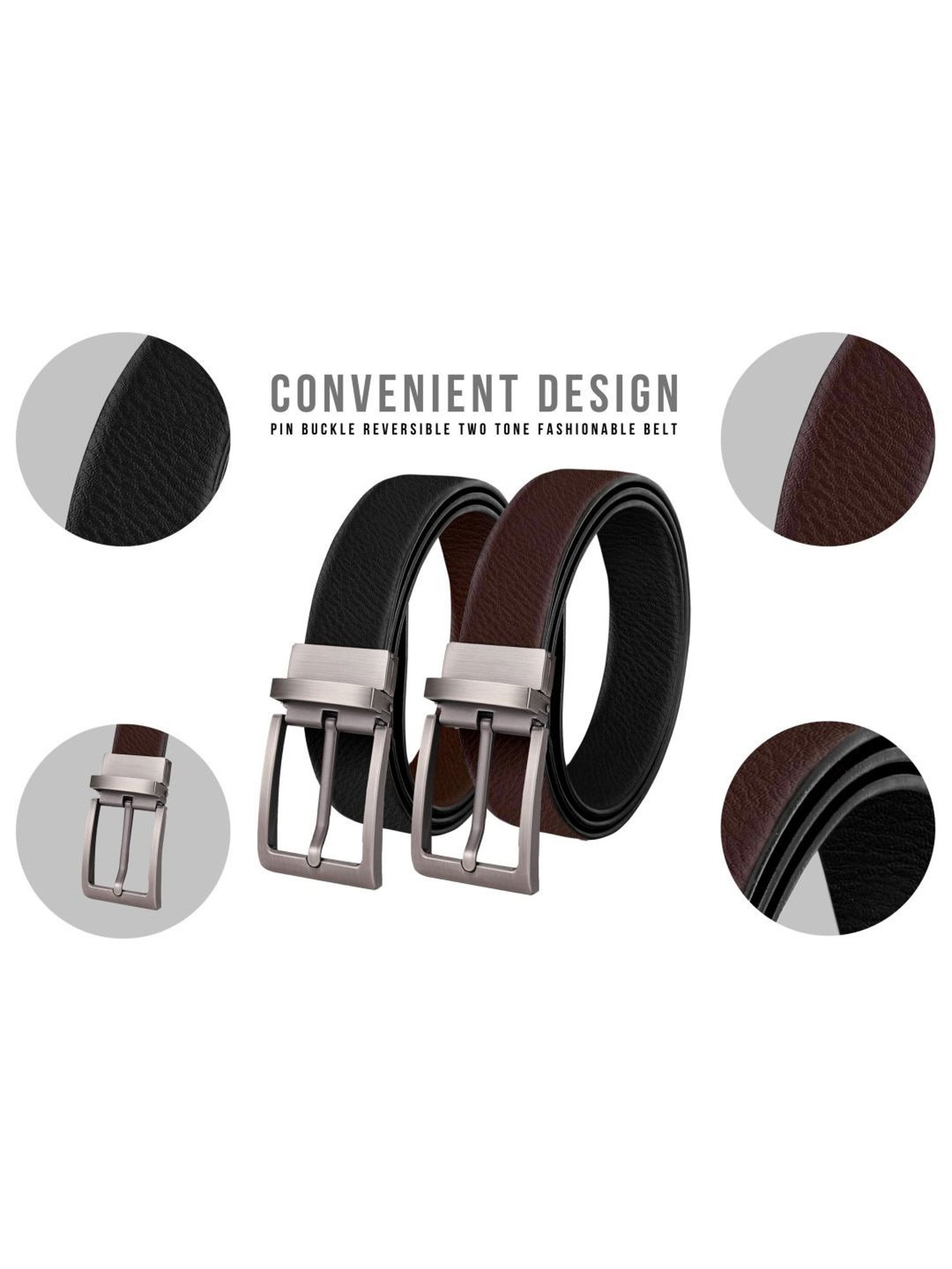 SCHARF Reversible Vegan Leather Belt's for Men
