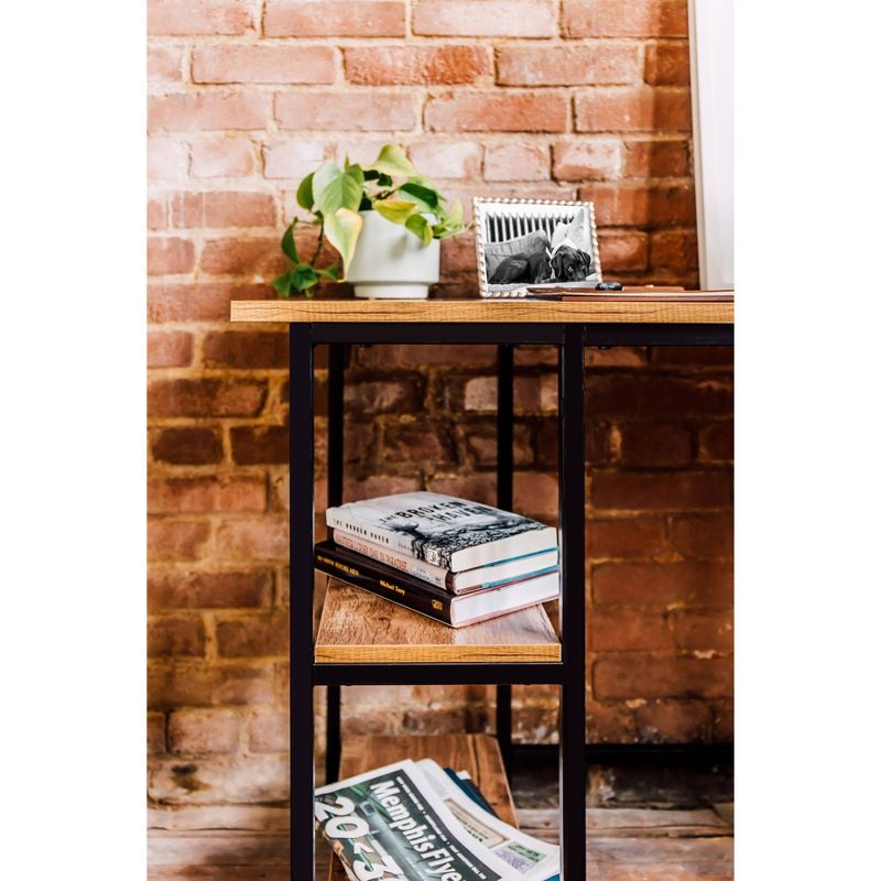 4 Shelf Camden Computer Desk Classic Oak - OneSpace