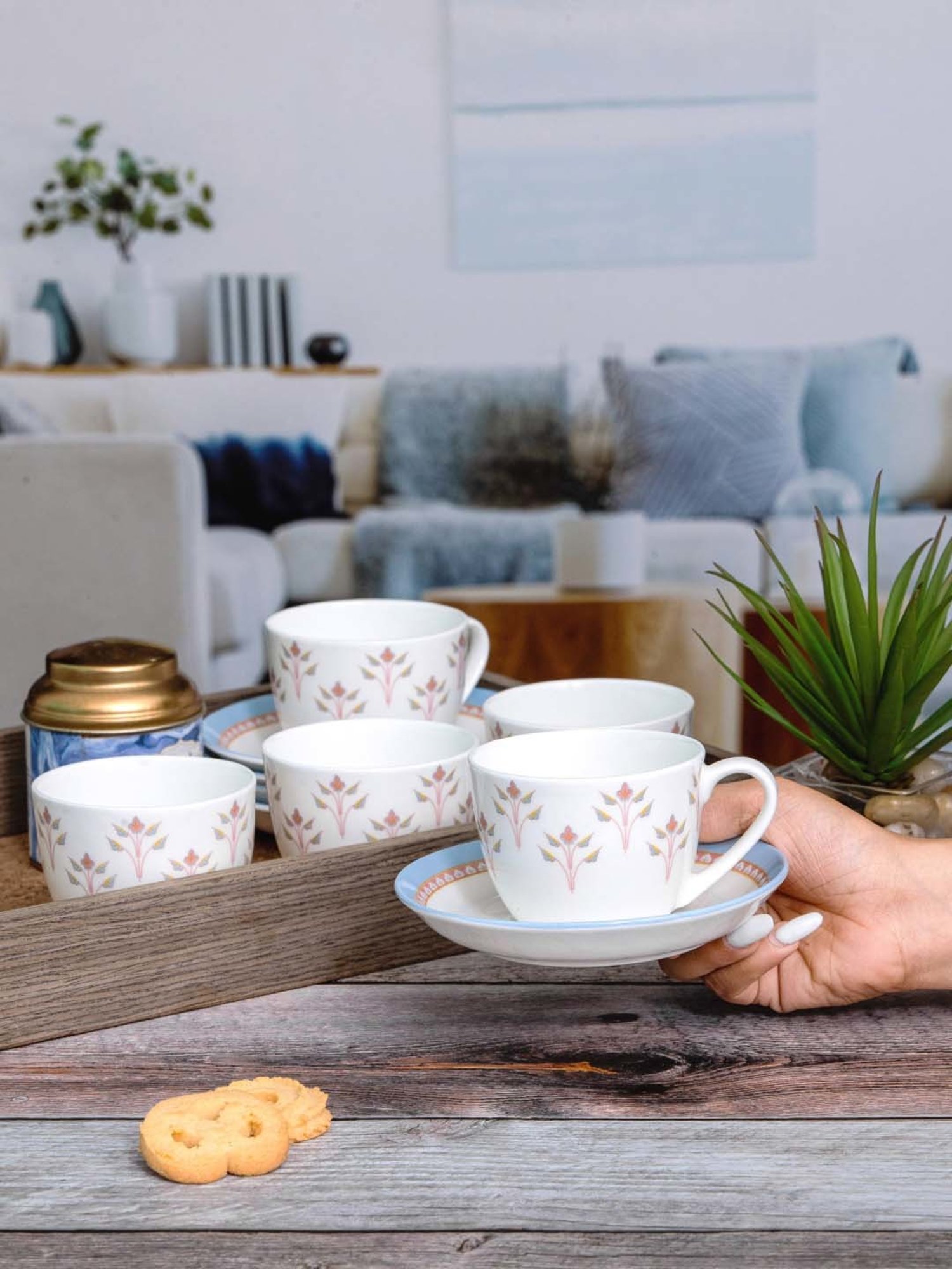 SONAKI White Bone China Tea Coffee Cup - Set of 12