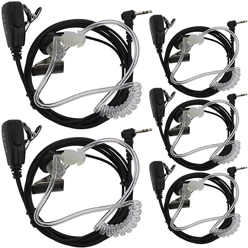 5pack 1 Pin Covert Acoustic Tube Earpiece Headset for Motorola Walkie Talkie Two Way Radio 1pin