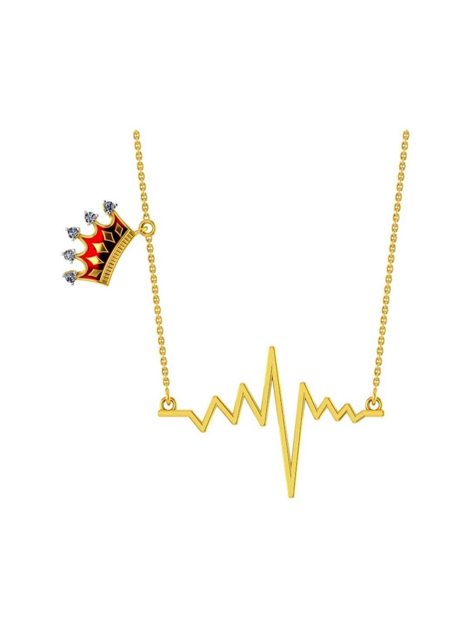 Mia by Tanishq 14 Karat Yellow Gold Two to Tango Diamond Necklace