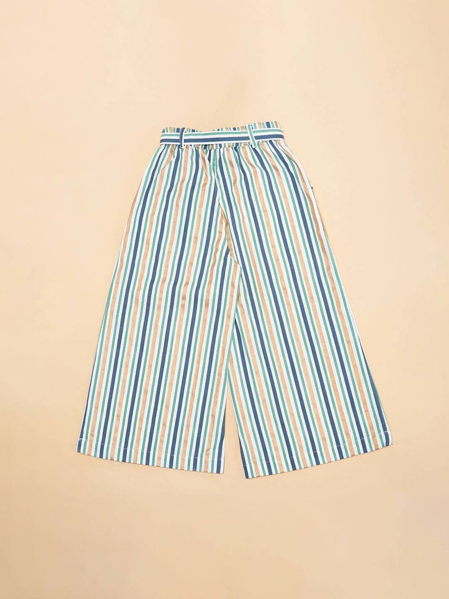 Jockey Kids White & Black Cotton Striped Leggings