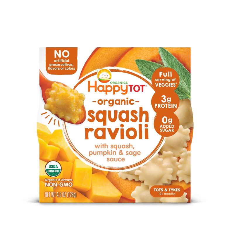 HappyTot Organic Squash Ravioli with Pumpkin & Sage Sauce Baby Meals - 4.5oz