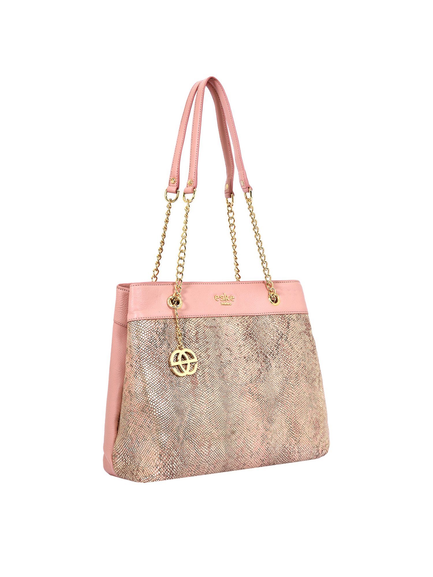 Eske Pink Leather Medium Shoulder Bag
