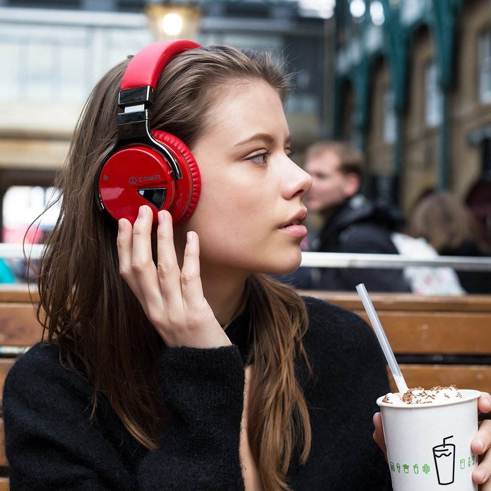 COWIN E7 Active Noise Cancelling Headphones with Bluetooth and Mic - 30H Playtime for Travel, Work, TV, PC, and Cellphone