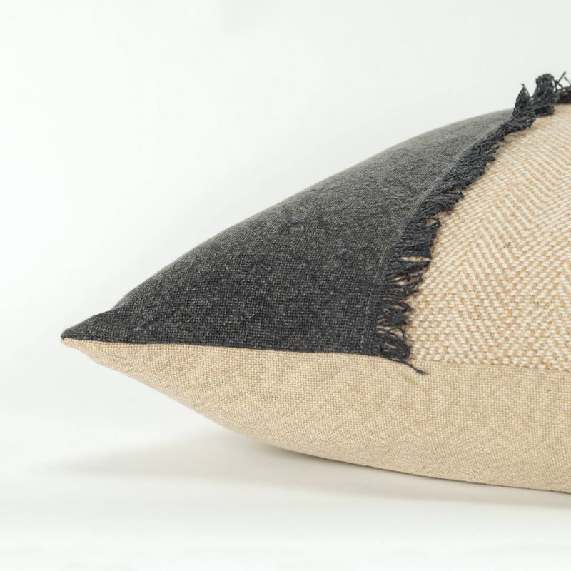 20"x20" Color Block Polyester Filled Pillow Charcoal - Donny Osmond Home