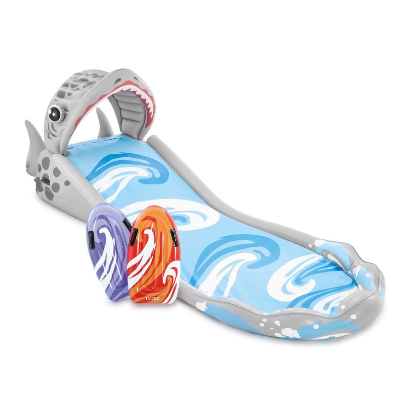 Intex Inflatable Kids Backyard Water Slide w/ 2 Surf Riders & Float/Air Bed Pump