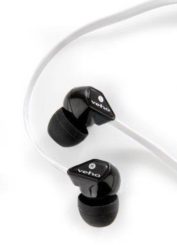 Veho Z-1 In-Ear Headphones Stereo Earbuds With Noise Isolation and Anti-Tangle Cable (White)