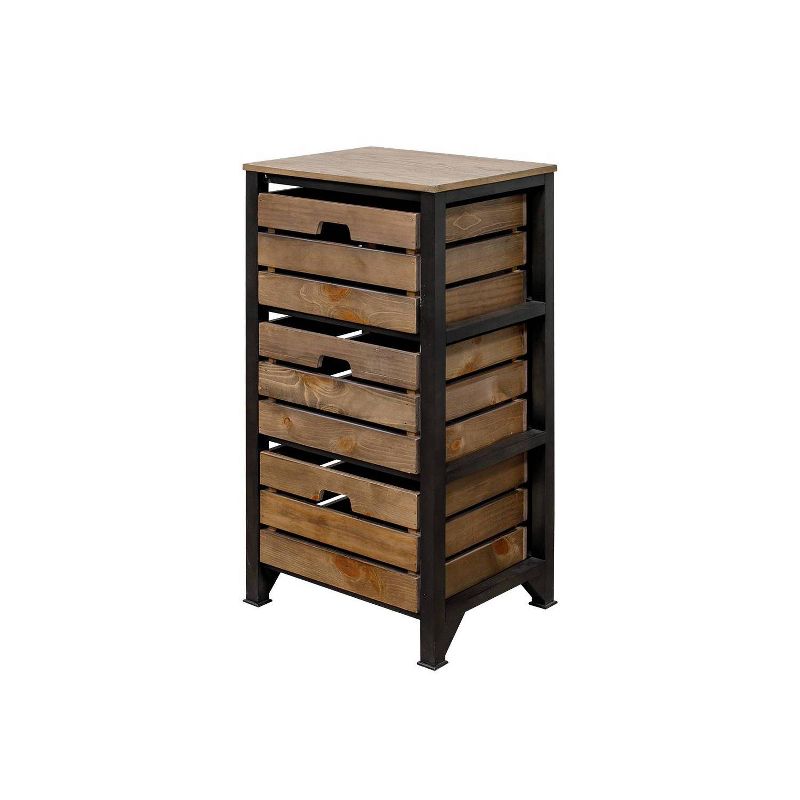 Sullivan Storage with 3 Crates Brown - Martin Furniture