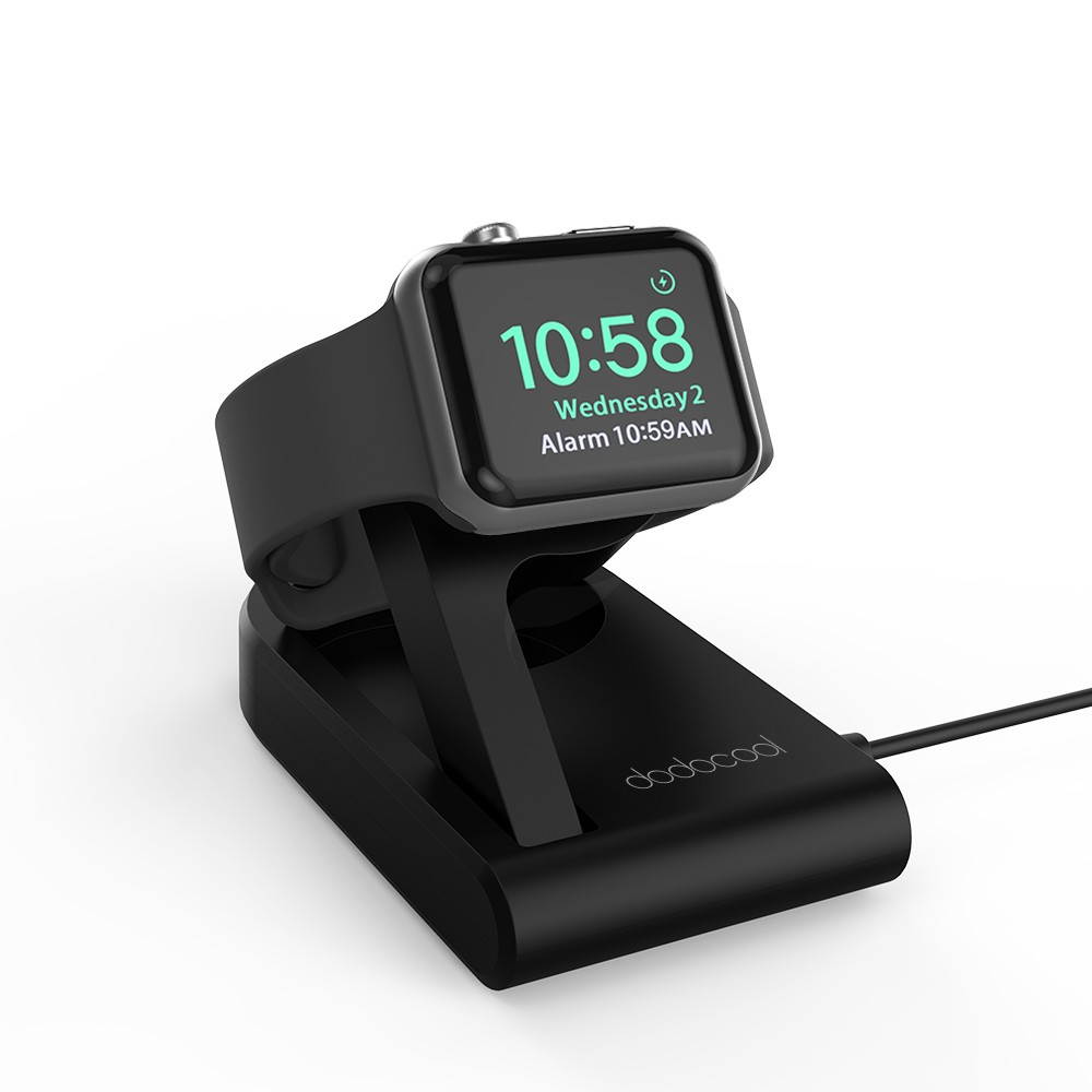 dodocool MFi Certified Foldable Magnetic Charging Dock Holder Stand for 38mm/42mm Apple Watch 3ft Integrated USB Cable Adjustable Viewing Angle Compatible with Nightstand Mode Scratch Resistant Black