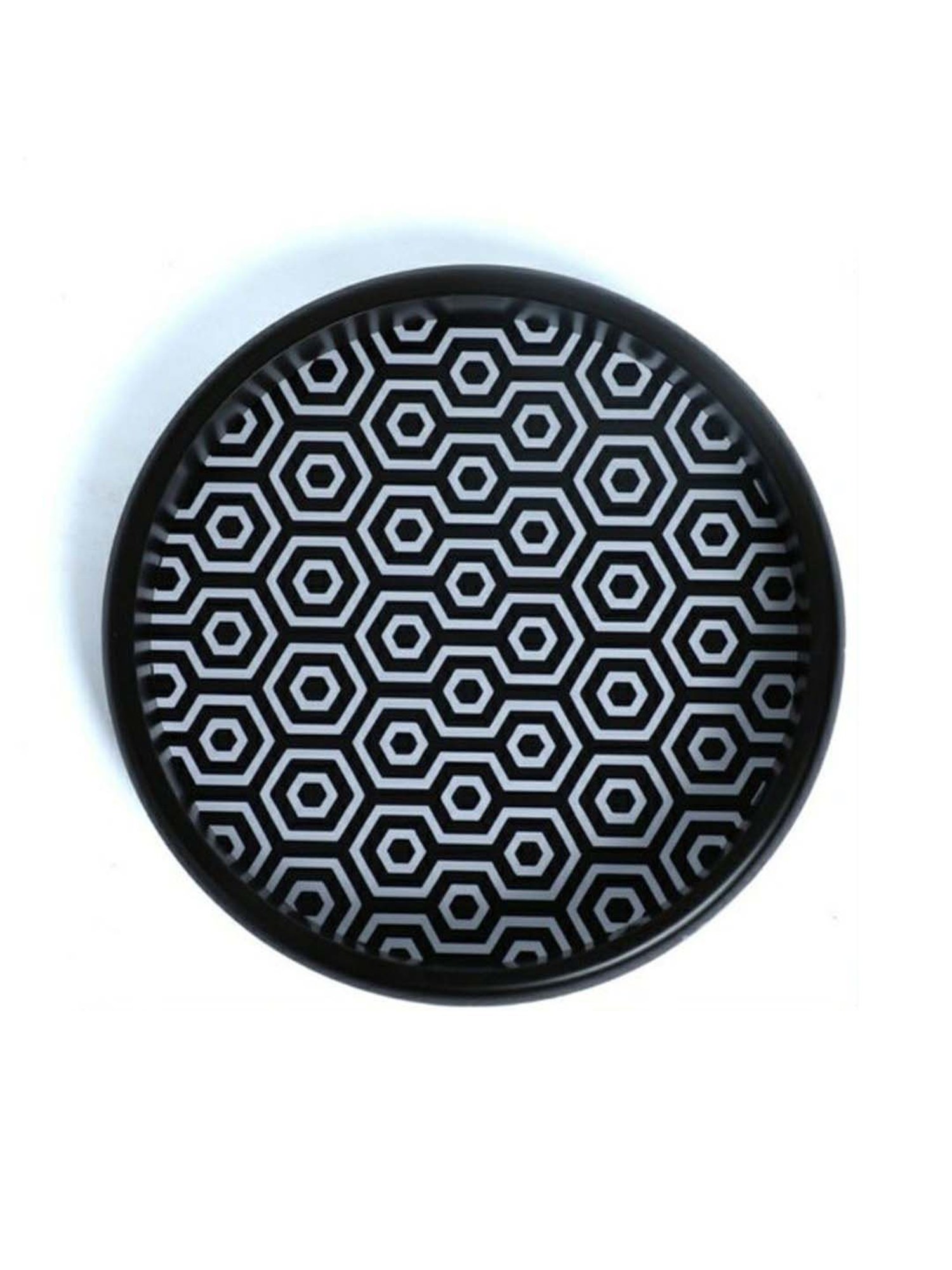 Crayton Black & White Round MDF Wall Hanging - Set of 1