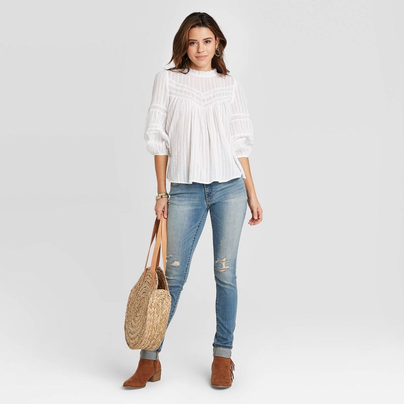 Women's 3/4 Sleeve Prairie Shirt - Universal Thread™ White XS