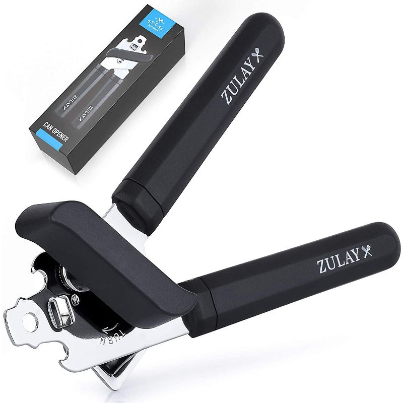 Zulay Kitchen Can Opener - Nylon Handle - Black
