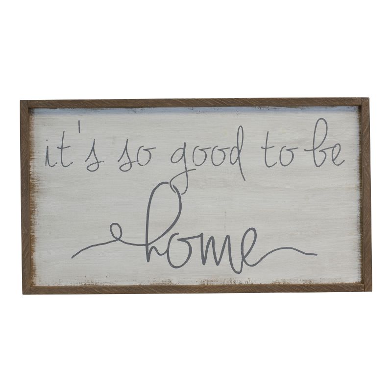 Wood "Home" Wall Sign Panels Natural White 20" x 36" - VIP Home & Garden
