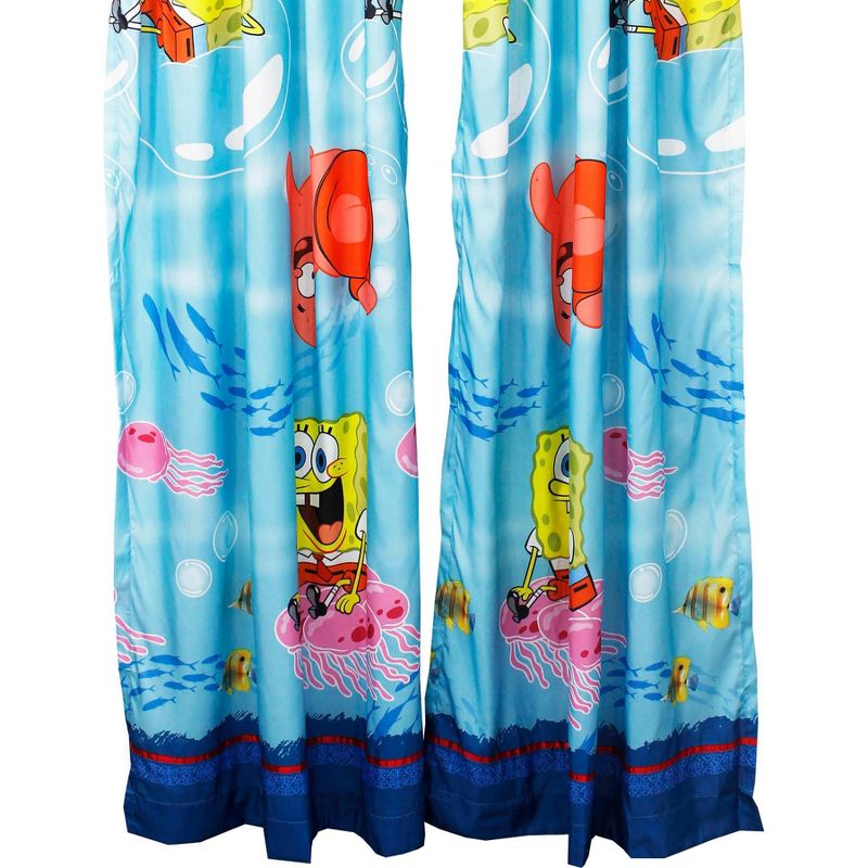 2pc Long Drapes Catch Me Spongebob Window Curtain Panels - SpongeBob SquarePants..