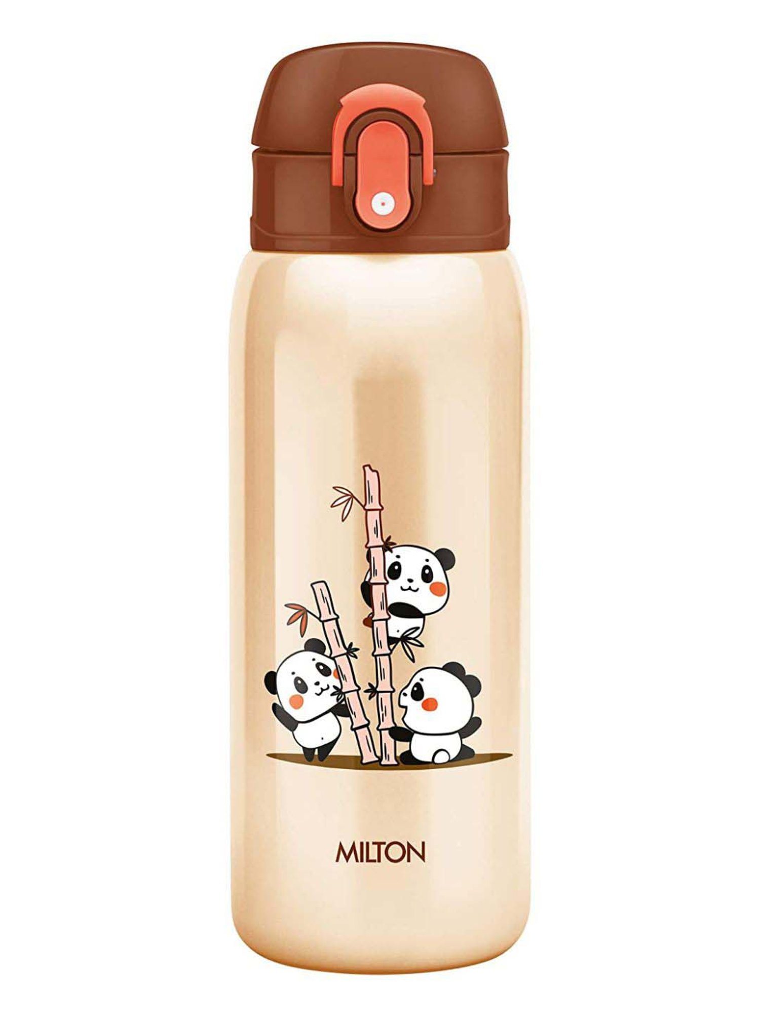 Milton Jolly Beige & Brown Stainless Steel Insulated Water Bottle (390 ml) - Set of 1