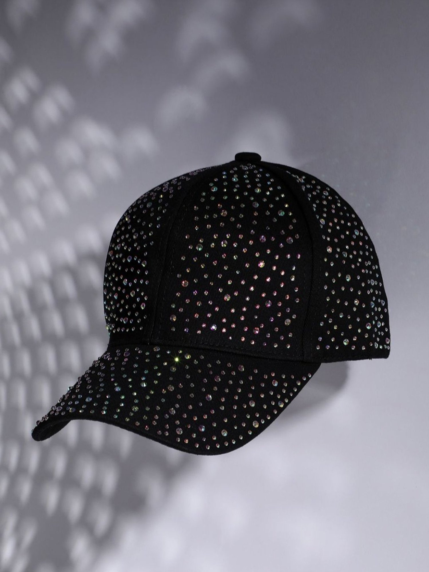 HauteSauce Black Embellished Baseball Cap