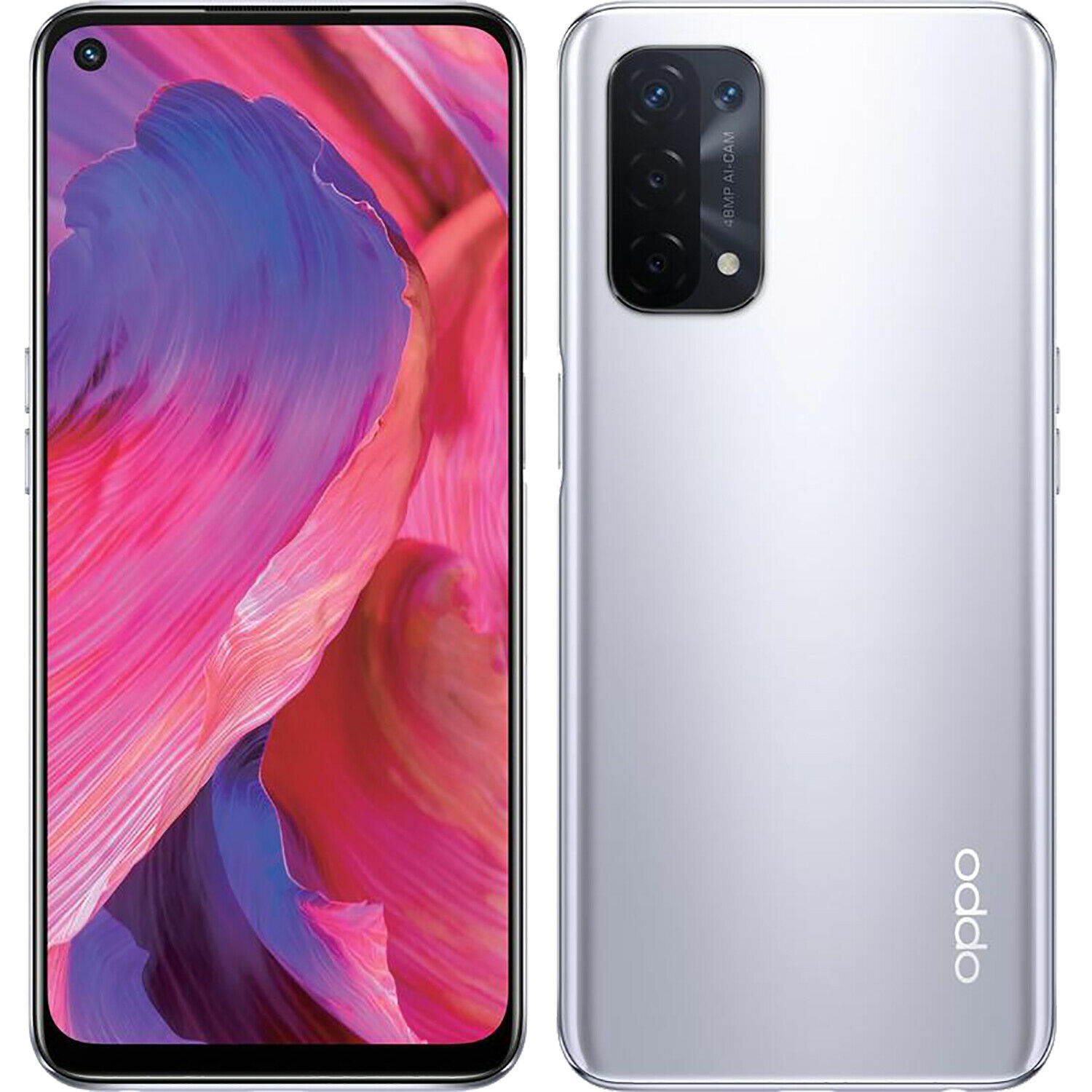 Oppo A74 Dual-SIM 128GB ROM + 6GB RAM (GSM Only | No CDMA) Factory Unlocked 5G Smartphone (Space Silver) - International Version