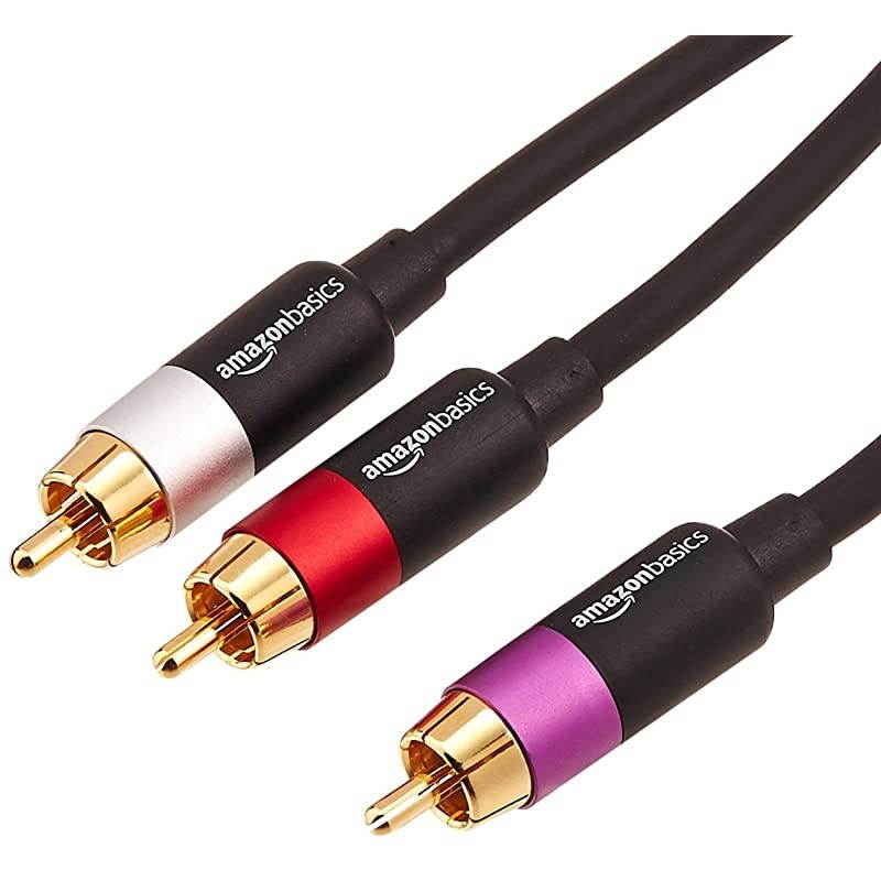 1Male to 2Male RCA Audio Stereo Subwoofer Cable 8 Feet
