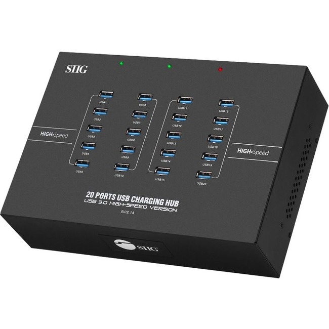 Siig 20-Port Industrial Usb 3.0 Hub With Charging