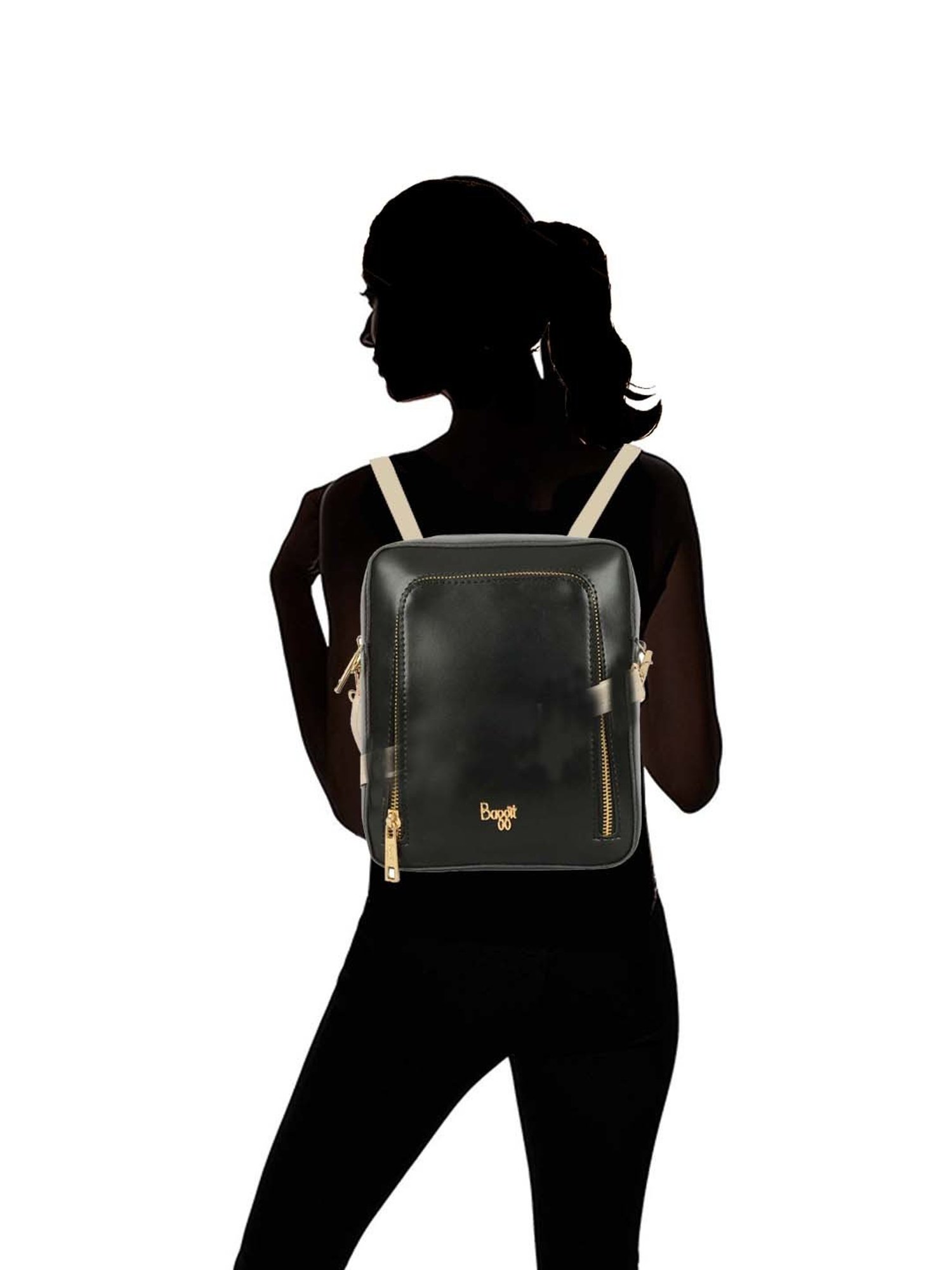 Baggit Black Solid Small Convertible Backpack