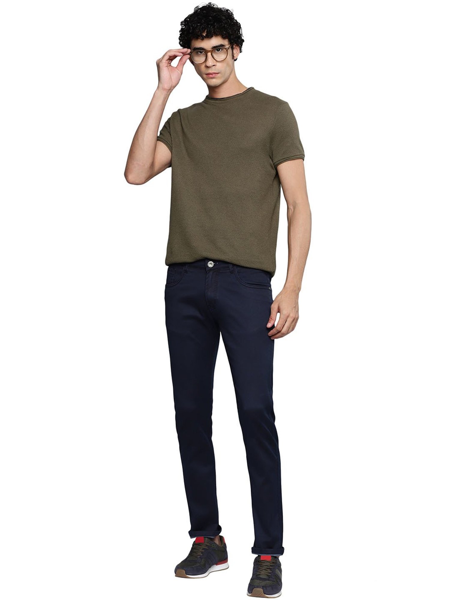 Allen cooper Dark Blue Regular Fit Jeans