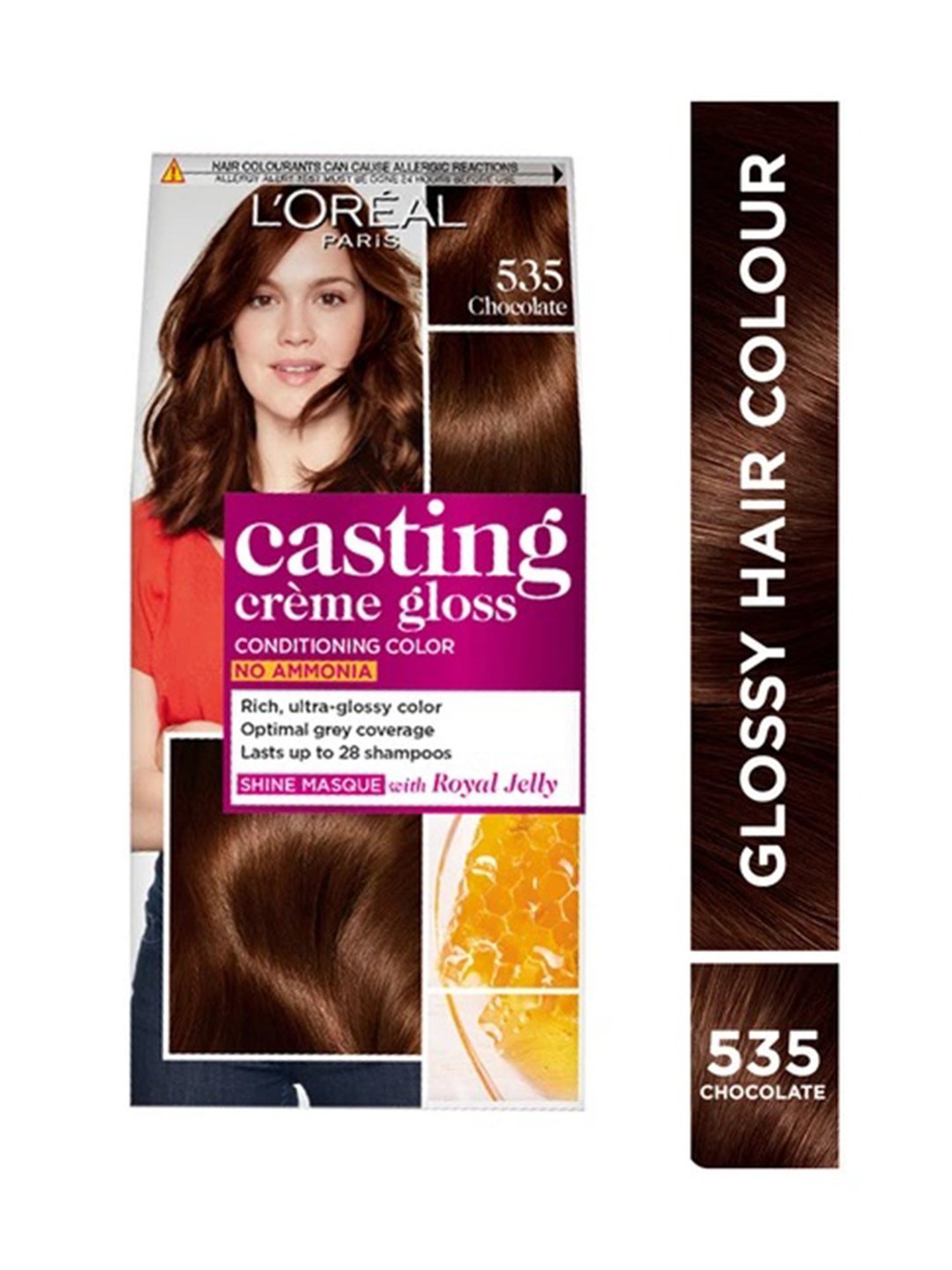 L'Oreal Paris Casting Creme Gloss Hair Color Chocolate 535 - 87.5 gm + 72 ml