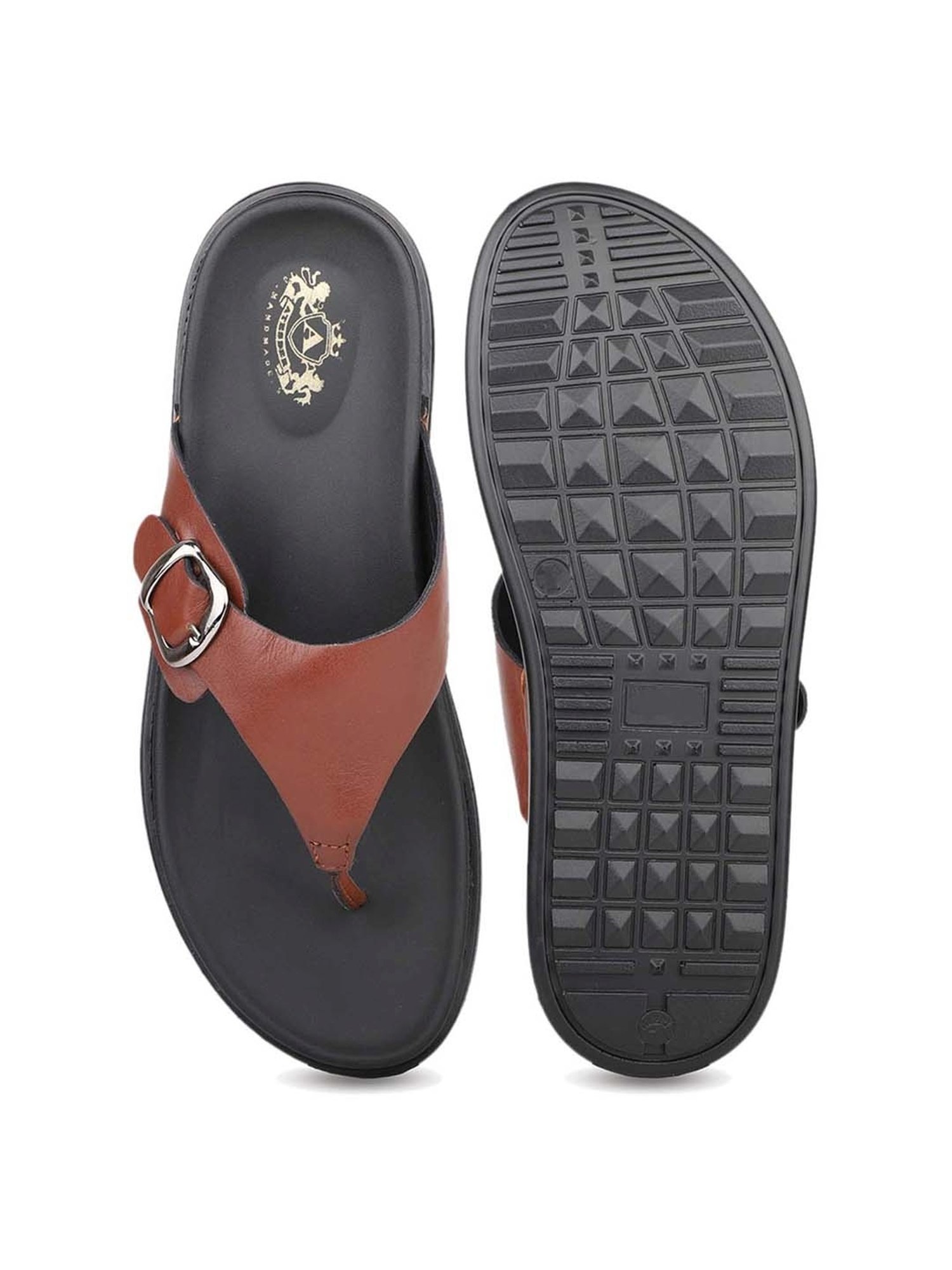 Atesber Men's Tan Thong Sandals