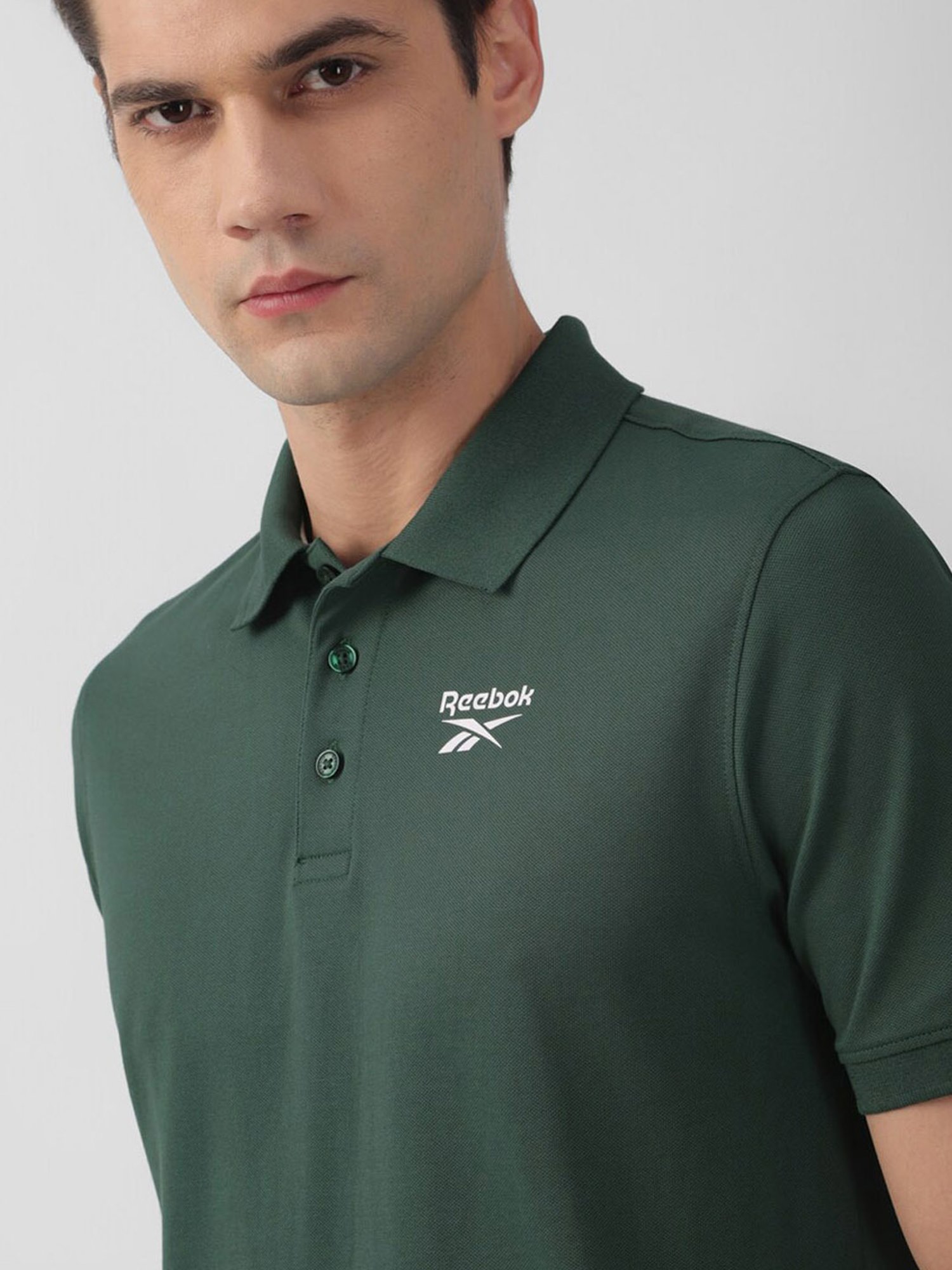 Reebok Green Slim Fit Training Sports Polo