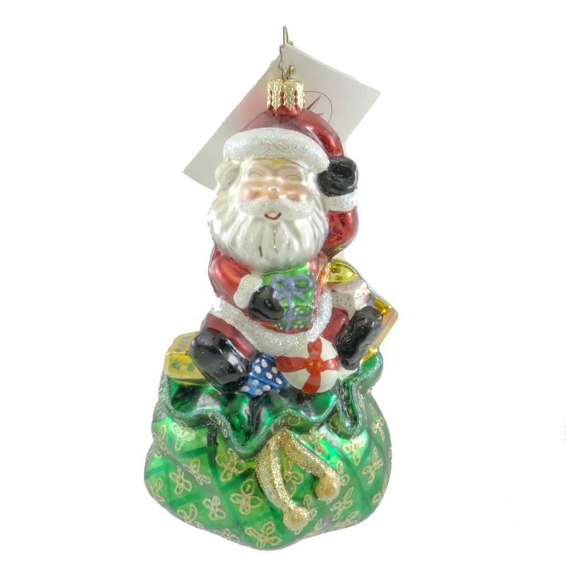 Christopher Radko Ridin' High Ornament Santa Bag Presents  -  Tree Ornaments
