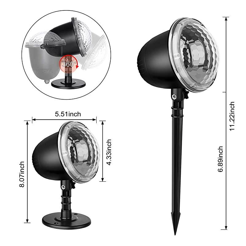 Wave LED Projector Light Ocean Wave proof LED Ripple RGB 3D Effect with Remote Control Undersea Strobe Projector Lamp for Christmas Halloween Wedding Party Holiday Disco Kids Adult