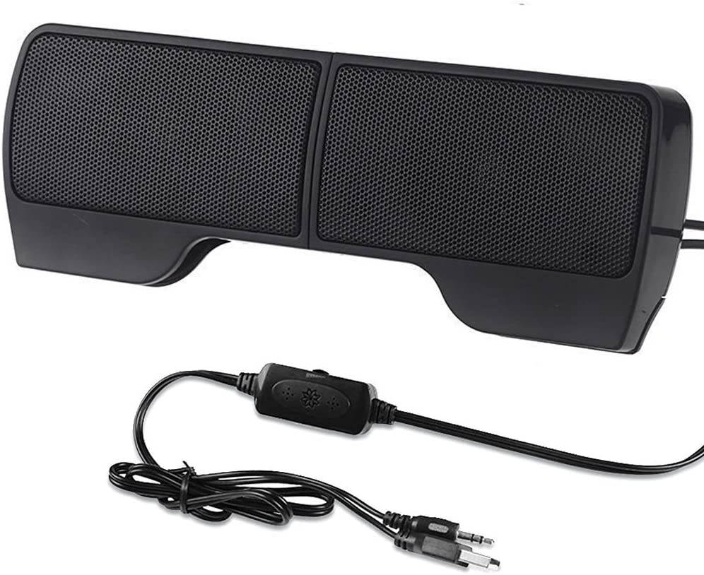ELENKER Laptop Speakers, External USB Powered Mini Wired Portable Clip-on Computer Soundbar for Desktop PC Monitor Notebook Tablets TV