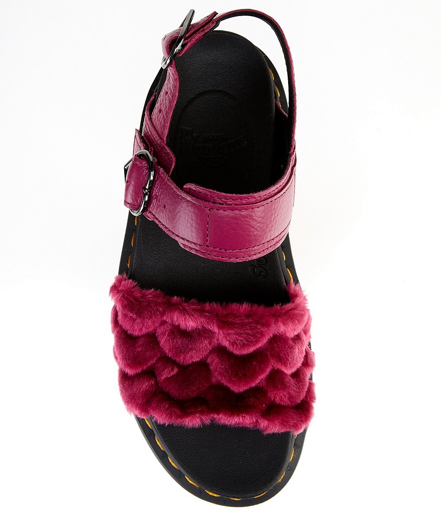 Dr. Martens Women's Voss Quad Fluffy Faux Fur Platform Sandals